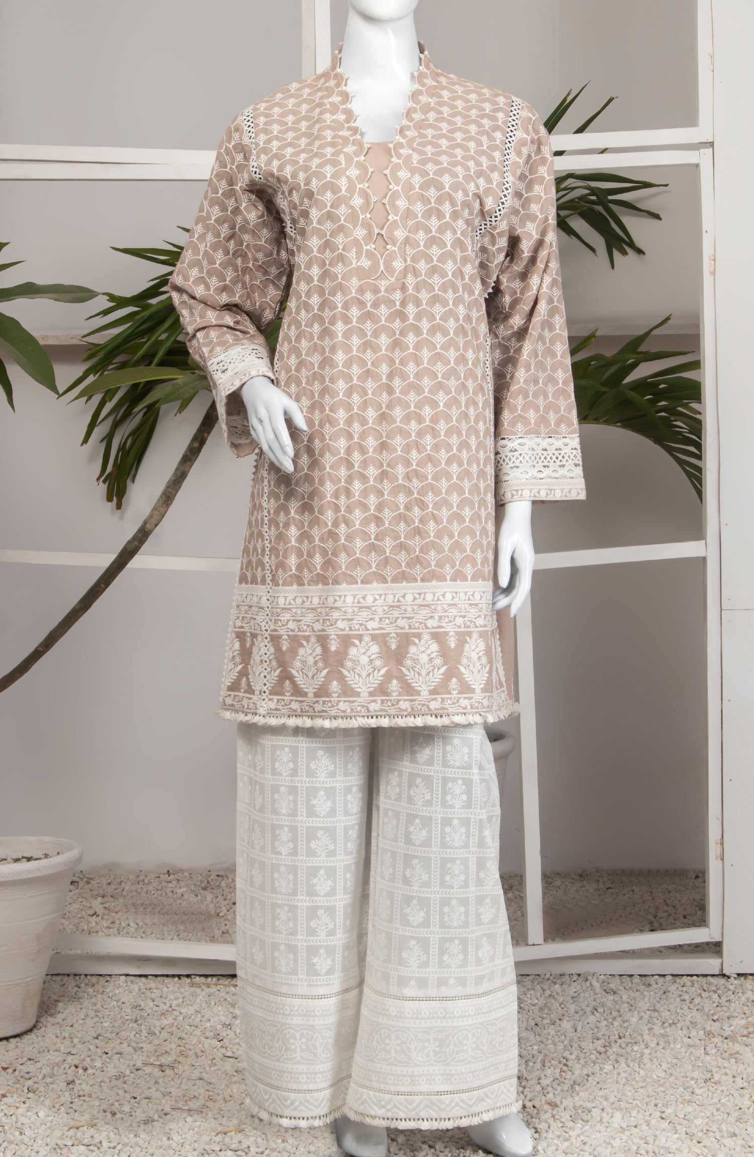 CHIKANKARI LAWN 2PC UNSTITCHED (6965029798062)