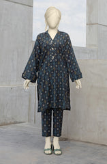 SUMMER'23 SCRIBBLED CHAMBRE STITCHED 2PC SUIT