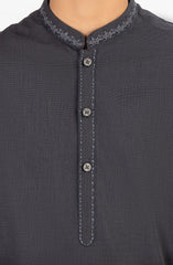 SUMMER'25 BOYS EMBROIDERED KAMEEZ SHALWAR CHARCOAL
