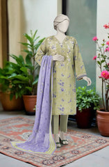 EMBROIDERED PRINTED LAWN STITCHED 3 PIECE