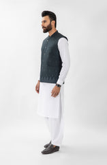 CHARCOAL EMBROIDERED  SUITING WAISTCOAT