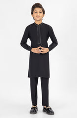 BLACK EMBROIDERED KURTA PAJAMA