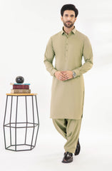 KHAKI BLENDED KAMEEZ SHALWAR