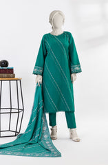 EMBROIDERED CROSS HATCH STITCHED 3 PIECE