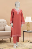 WINTER'24 EMBROIDERED CROSS HATCH WOMEN STITCHED 2PC SUIT