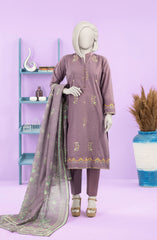 EMBROIDERED ZARI TAR STITCHED 3 PIECE