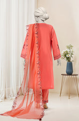 EMBROIDERED CAMBRIC 3PCS UNSTITCHED