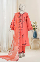 EMBROIDERED CAMBRIC 3PCS UNSTITCHED