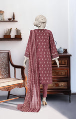EMBROIDERED PRINTED LAWN STITCHED 3 PIECE