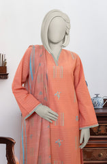 EMBROIDERED ZARI TAR STITCHED 3 PIECE