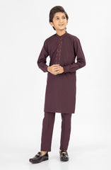 BURGUNDY EMBROIDERED KURTA PAJAMA