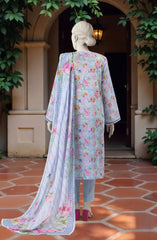 EMBROIDERED PRINTED CAMBRIC STITCHED 3 PIECE