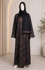 BROWN-BLACK PRINTED ABAYA