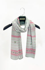 DUSTY BLUE PRINTED VISCOSE STOLE