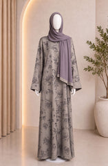 PISTA-GREEN PRINTED ABAYA