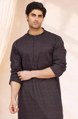 MAROON 100%COTTON PRINTED EMBROIDERED KURTA