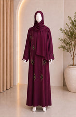 MAROON FORMAL FESTIVE ABAYA