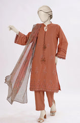 EMBROIDERED CAMBRIC 3PCS UNSTITCHED