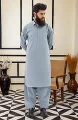 SUMMER'25 MEN KAMEEZ SHALWAR STONE BLUE