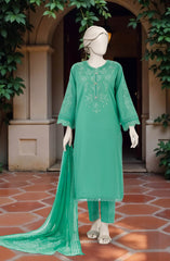 EMBROIDERED CAMBRIC STITCHED 3 PIECE