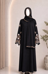 BLACK-WHITE FORMAL FESTIVE ABAYA