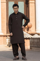 DARK-BROWN BLENDED KAMEEZ SHALWAR