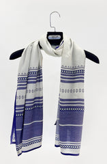 WHITE PRINTED VISCOSE STOLE