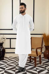 SUMMER'25 MEN KAMEEZ SHALWAR WHITE