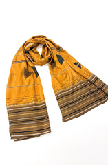 MUSTARD PRINTED VISCOSE STOLE