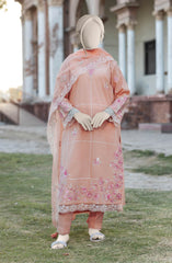 EMBROIDERED CAMBRIC STITCHED 3 PIECE