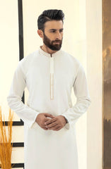 OFF WHITE 100% COTTON EMBROIDERED KAMEEZ SHALWAR