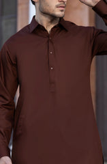 BRICK BROWN BLENDED KAMEEZ SHALWAR