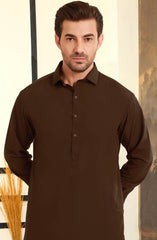 CHOCOLATE BROWN BLENDED KAMEEZ SHALWAR