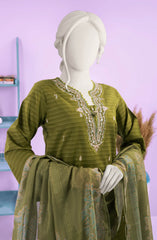 EMBROIDERED ZARI TAR STITCHED 3 PIECE