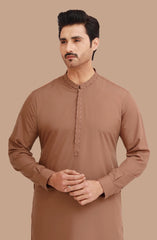 CAMEL BLENDED EMBROIDERED KAMEEZ SHALWAR