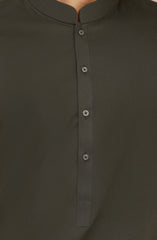 DEEP OLIVE 100% COTTON KAMEEZ SHALWAR