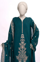 EMBROIDERED CAMBRIC STITCHED 3 PIECE