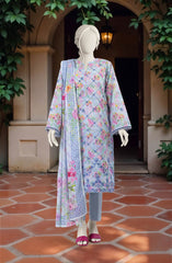 EMBROIDERED PRINTED CAMBRIC STITCHED 3 PIECE