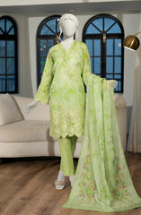 EMBROIDERED CAMBRIC STITCHED 3 PIECE