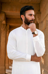 SUMMER'25 MEN KAMEEZ SHALWAR OFF WHITE