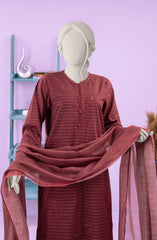 EMBROIDERED ZARI TAR STITCHED 3 PIECE