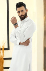 WHITE 100% COTTON KAMEEZ SHALWAR
