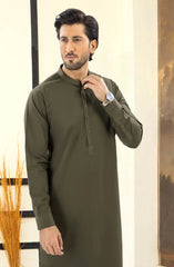 SUMMER'25 MEN KAMEEZ SHALWAR DEEP OLIVE