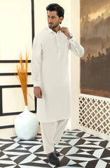 SUMMER'25 MEN KAMEEZ SHALWAR OFF WHITE
