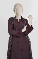 EMBROIDERED CAMBRIC STITCHED 3 PIECE