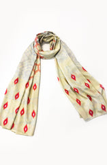 ASH-GREY PRINTED VISCOSE STOLE