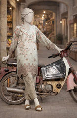 EMBROIDERED PRINTED CAMBRIC STITCHED 2 PIECE