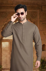 BROWN BLENDED KAMEEZ SHALWAR