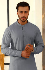 SILVER GREY BLENDED KAMEEZ SHALWAR