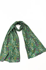 GREEN PRINTED VISCOSE STOLE